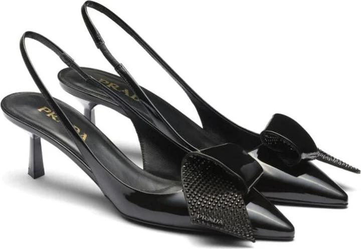 Prada 55Mm Crystal-Embellished Slingback Pumps - Image 2