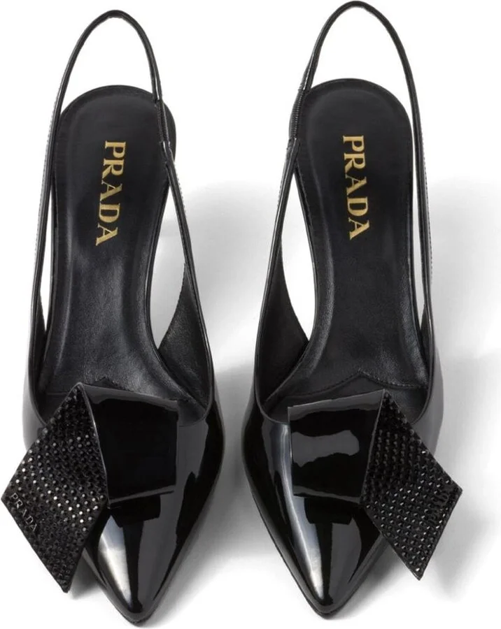 Prada 55Mm Crystal-Embellished Slingback Pumps - Image 4