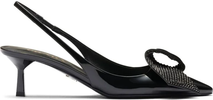 Prada 55Mm Crystal-Embellished Slingback Pumps