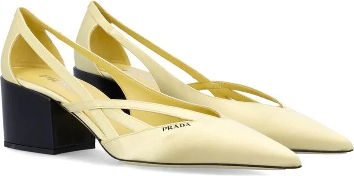 Prada 55Mm Satin Cut-Out Pumps - Image 2