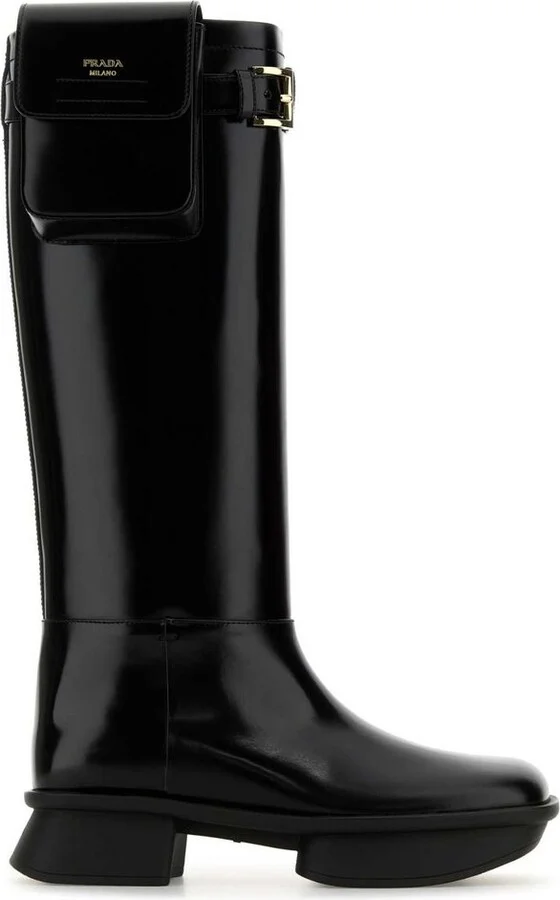 Prada Block-Heeled Pouch Boots