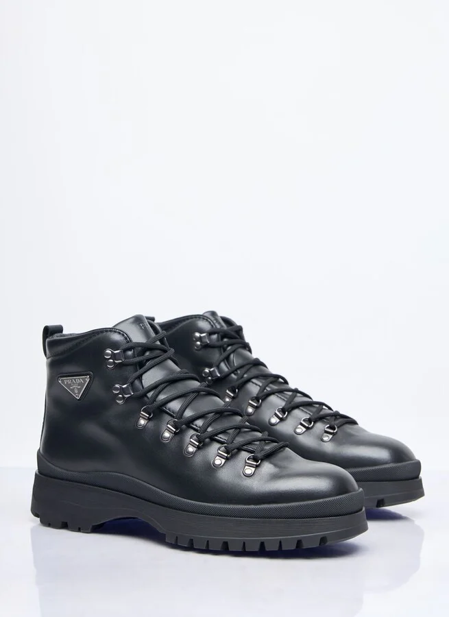 Prada Brixxen Lace-up Boots - Man Boots Black Uk - 10 - Image 3
