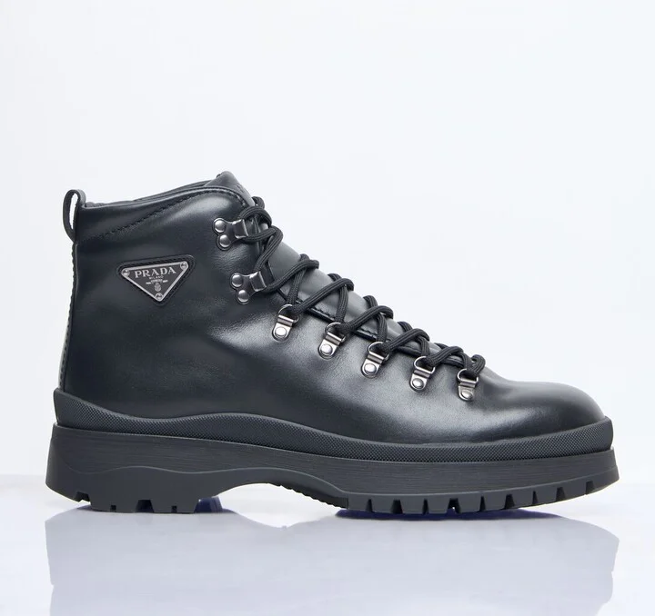 Prada Brixxen Lace-up Boots - Man Boots Black Uk - 10