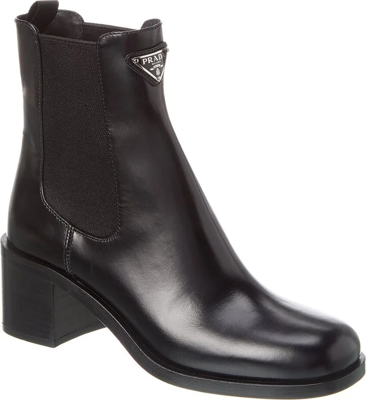 Prada Brushed Leather Bootie