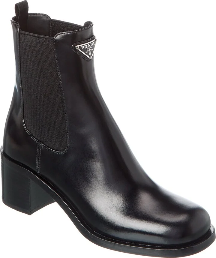 Prada Brushed Leather Bootie