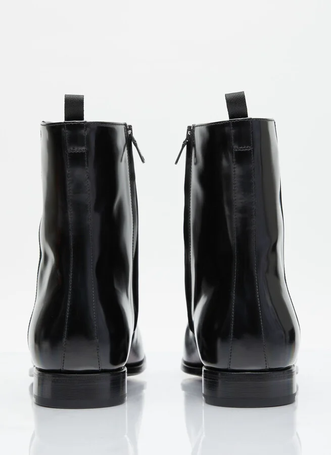 Prada Brushed Leather Boots - Man Boots Black Uk - 11 - Image 5