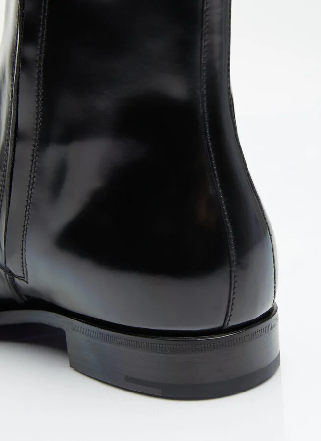 Prada Brushed Leather Boots - Man Boots Black Uk - 11 - Image 6