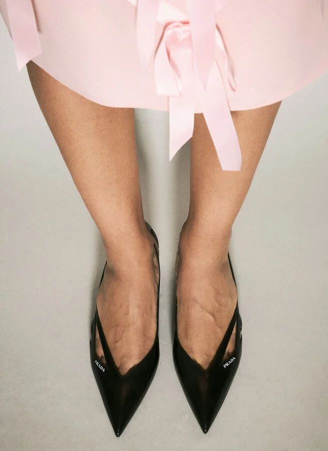 Prada Brushed Leather Cut-out Pumps - Woman Heels Black Eu - 38 - Image 3