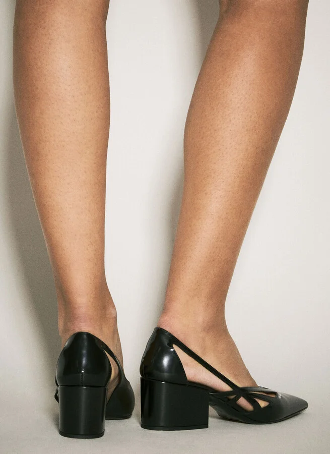 Prada Brushed Leather Cut-out Pumps - Woman Heels Black Eu - 38 - Image 5