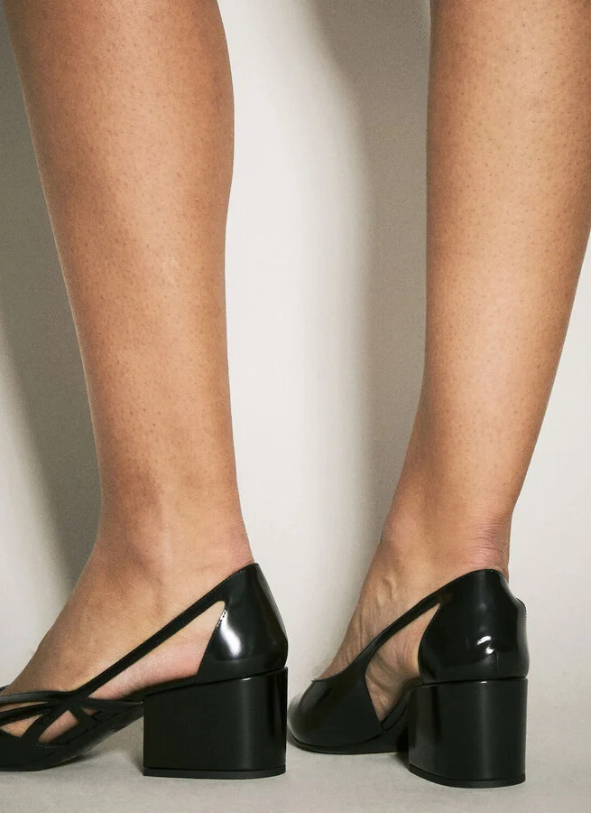 Prada Brushed Leather Cut-out Pumps - Woman Heels Black Eu - 38 - Image 6