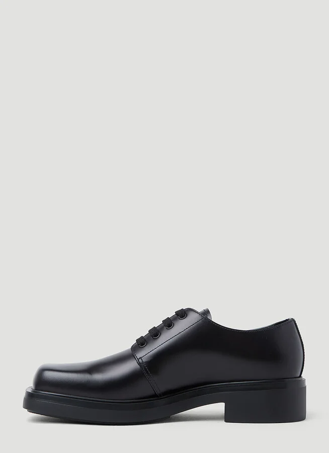 Prada Brushed Leather Derby Shoes - Man Lace Ups Black Uk - 11 - Image 3