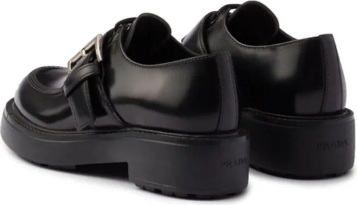 Prada Brushed Leather Lace-Up Shoes - Image 3