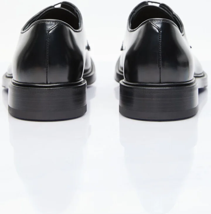 Prada Brushed Leather Lace-up Shoes - Man Lace Ups Black Uk - 12 - Image 5