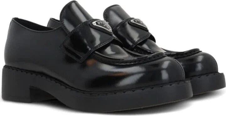 Prada Brushed Leather Loafers - Image 2
