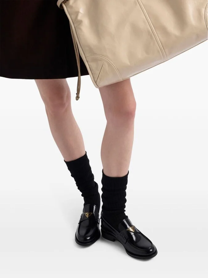 Prada Brushed Leather Loafers - Image 2