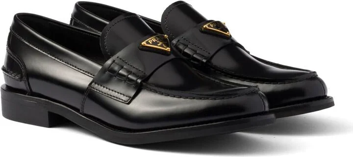 Prada Brushed Leather Loafers - Image 3