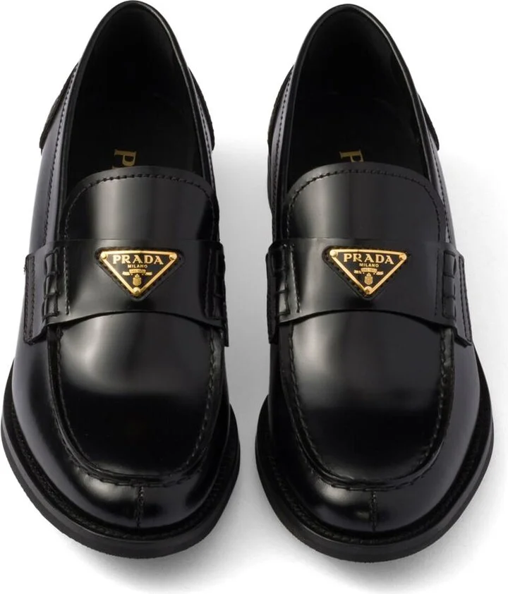 Prada Brushed Leather Loafers - Image 5