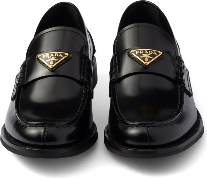 Prada Brushed Leather Loafers - Image 6