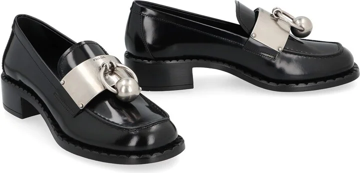 Prada Brushed Leather Loafers - Image 3