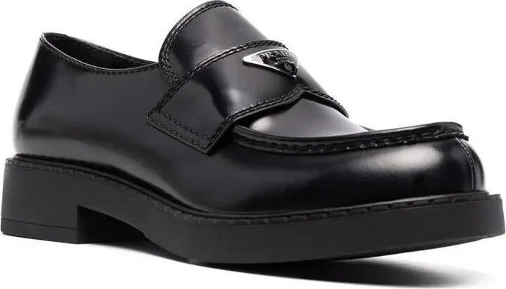 Prada Brushed Leather Loafers - Image 2