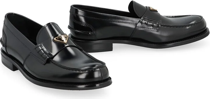 Prada Brushed Leather Loafers - Image 3