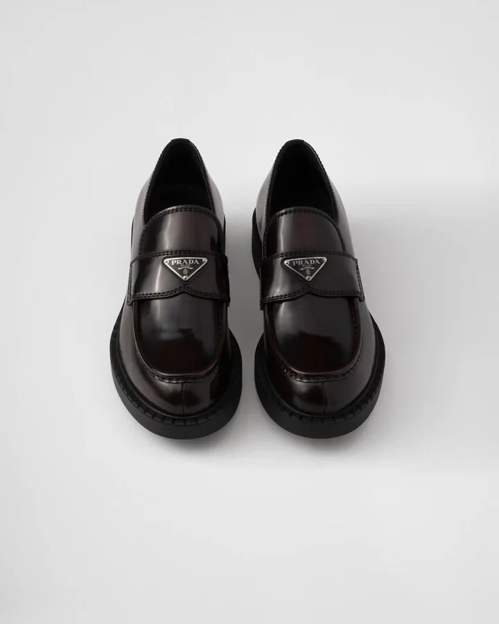 Prada Brushed Leather Loafers - Image 2