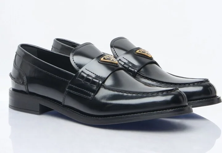 Prada Brushed Leather Loafers - Woman Loafers Black Eu - 40 - Image 3