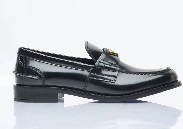 Prada Brushed Leather Loafers - Woman Loafers Black Eu - 40