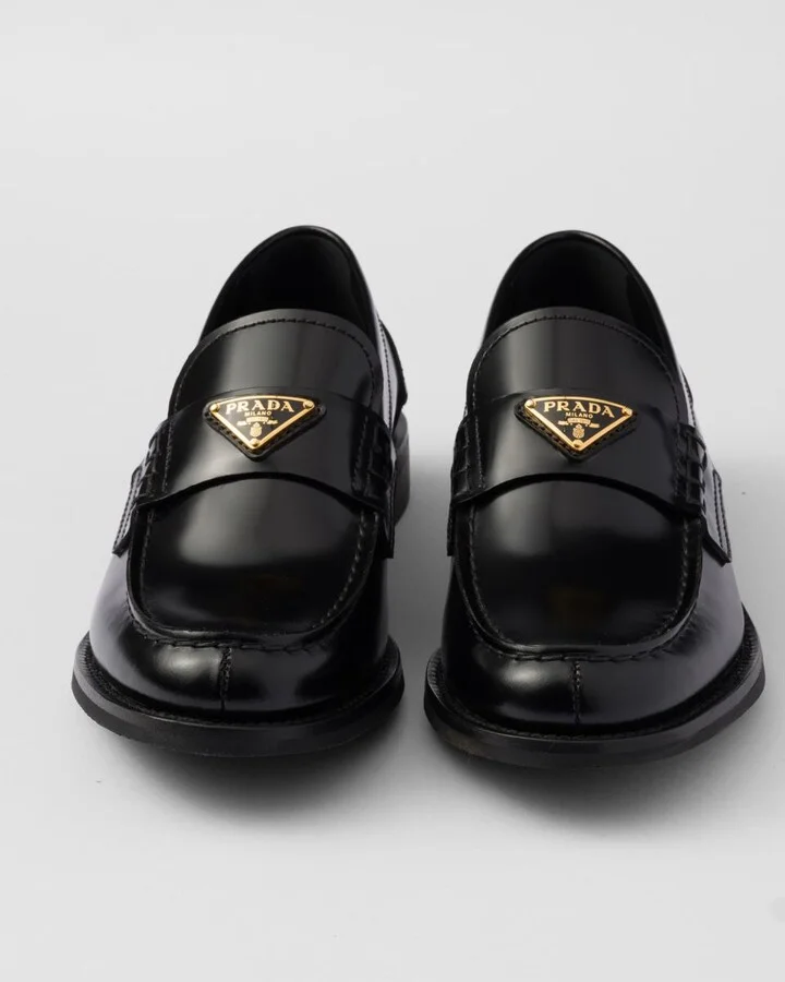 Prada Brushed Leather Lofers - Image 2