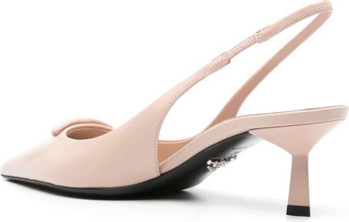 Prada Brushed Leather Slingback Pumps - Image 3
