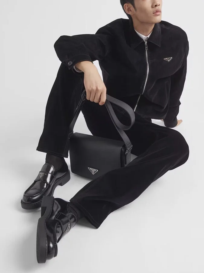 Prada Chocolate Brushed Leather Loafers - Image 2