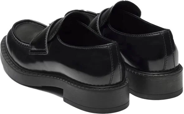 Prada Chocolate Brushed Leather Loafers - Image 4