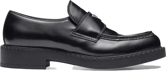 Prada Chocolate Brushed Leather Loafers