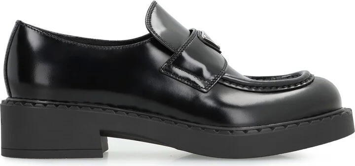 Prada Chocolate Leather Loafers - Image 2