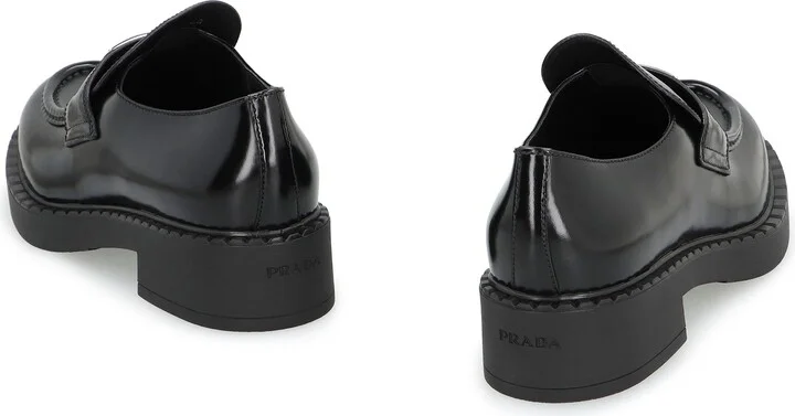 Prada Chocolate Leather Loafers - Image 4