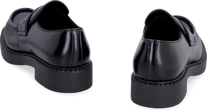 Prada Chocolate Leather Loafers - Image 4