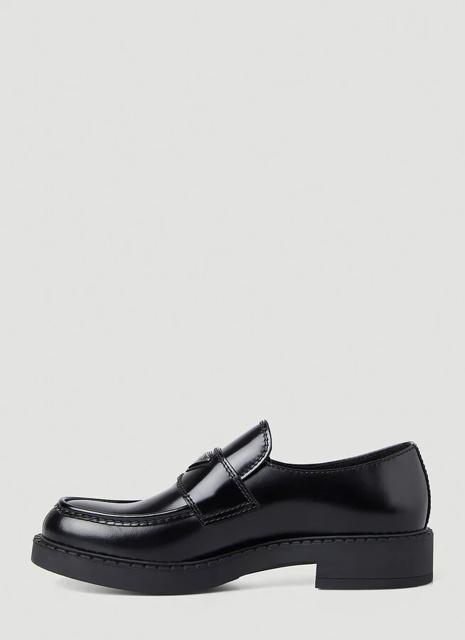 Prada Chocolate Loafers - Man Slip Ons Black Uk - 09 - Image 3