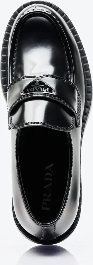 Prada Chocolate Loafers - Man Slip Ons Black Uk - 09 - Image 7