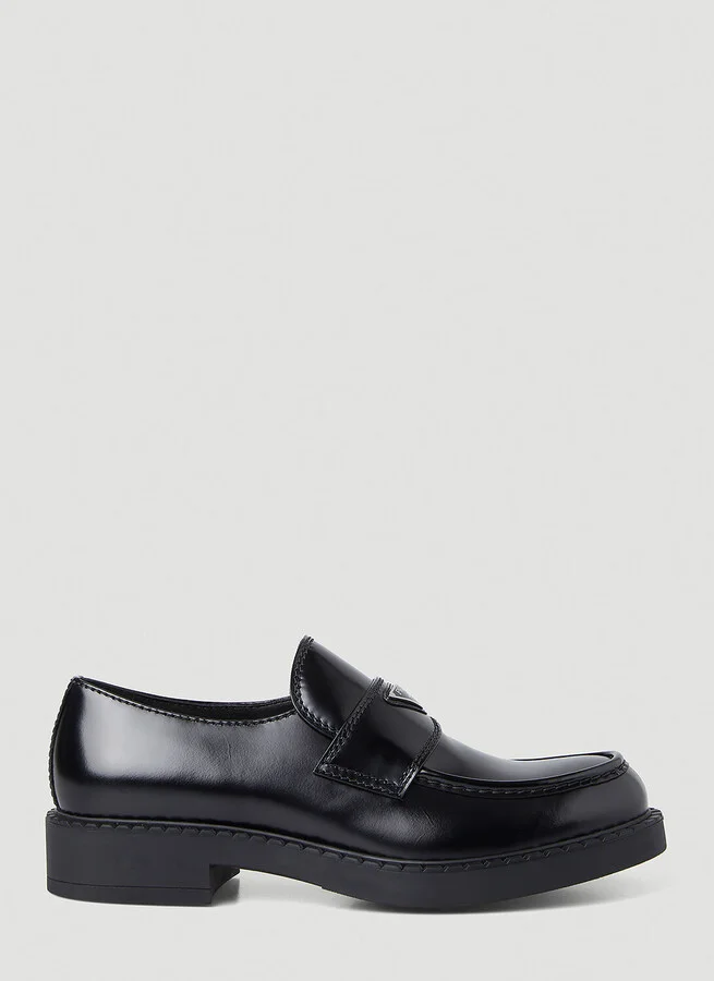 Prada Chocolate Loafers - Man Slip Ons Black Uk - 09