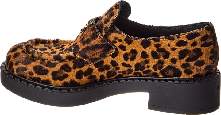 Prada Chocolate Printed Haircalf Loafer - Image 2