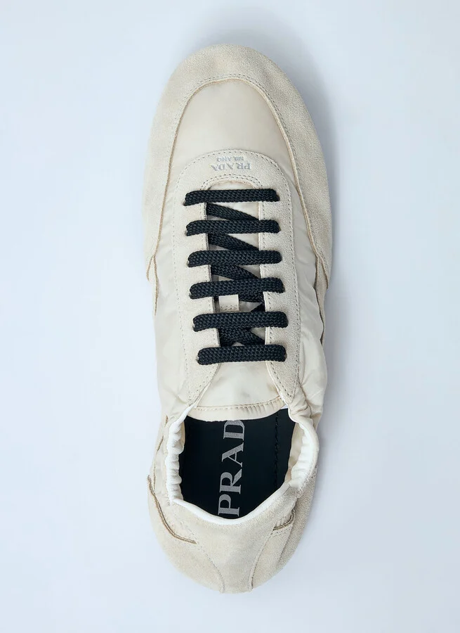 Prada Collapse Re-nylon And Suede Sneakers - Woman Sneakers White Eu - 36 - Image 5