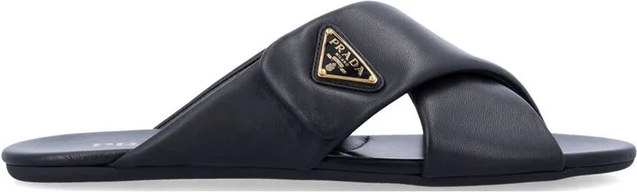 Prada Criss-Cross Logo Slides