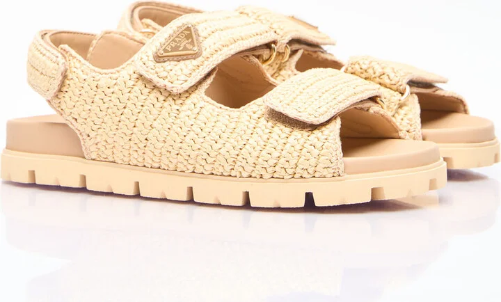 Prada Crochet Sandals - Woman Sandals Beige Eu - 37 - Image 3