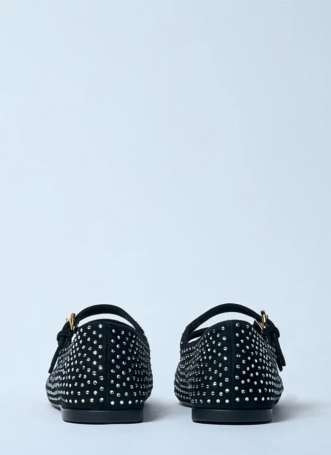 Prada Crystal-embellished Suede Ballerina Flats - Woman Flats Silver Eu - 38 - Image 6