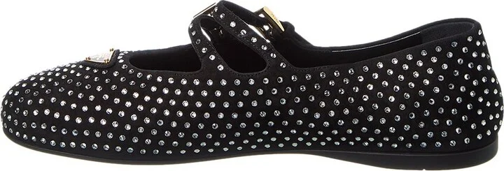 Prada Crystal Suede Ballerina Flat - Image 2