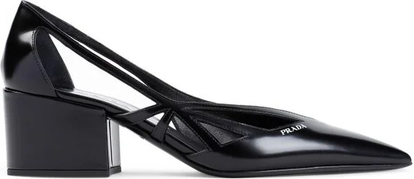 Prada Cut-Out Detailed Pointed Toe Pumps