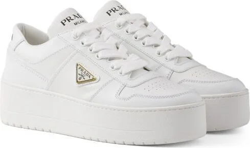 Prada Downtown Bold Leather Sneakers - Image 2