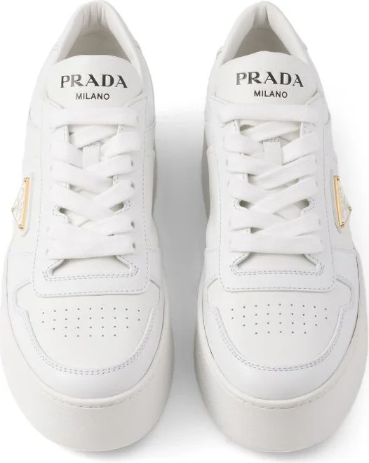 Prada Downtown Bold Leather Sneakers - Image 4