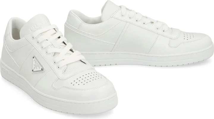 Prada Downtown Leather Low-Top Sneakers - Image 3