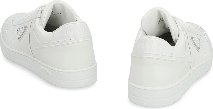Prada Downtown Leather Low-Top Sneakers - Image 4